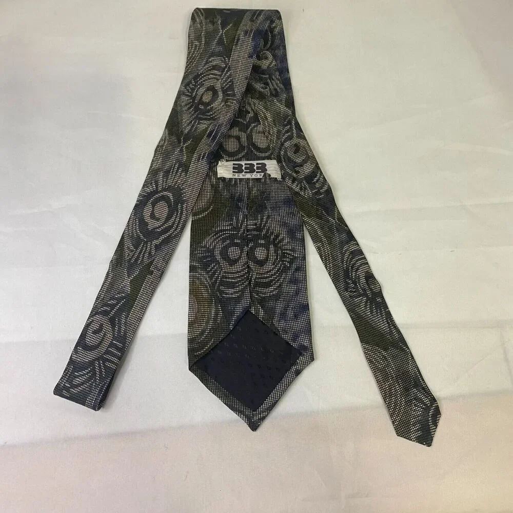 #6612 333 New York Black Tiger Mens Necktie, Tie